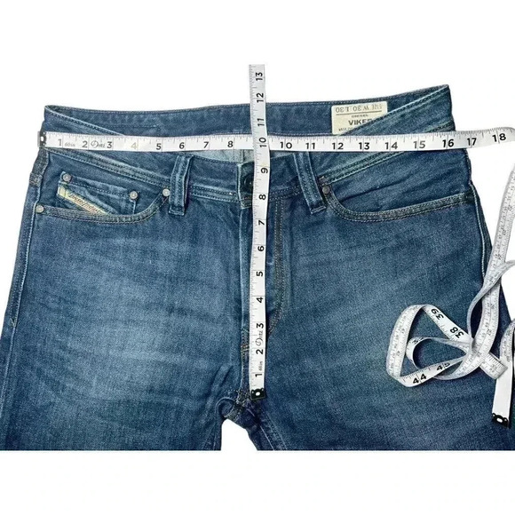 Diesel Viker Regular Straight Fit Blue Distressed Jeans Mens 30x30 - Picture 8 of 11